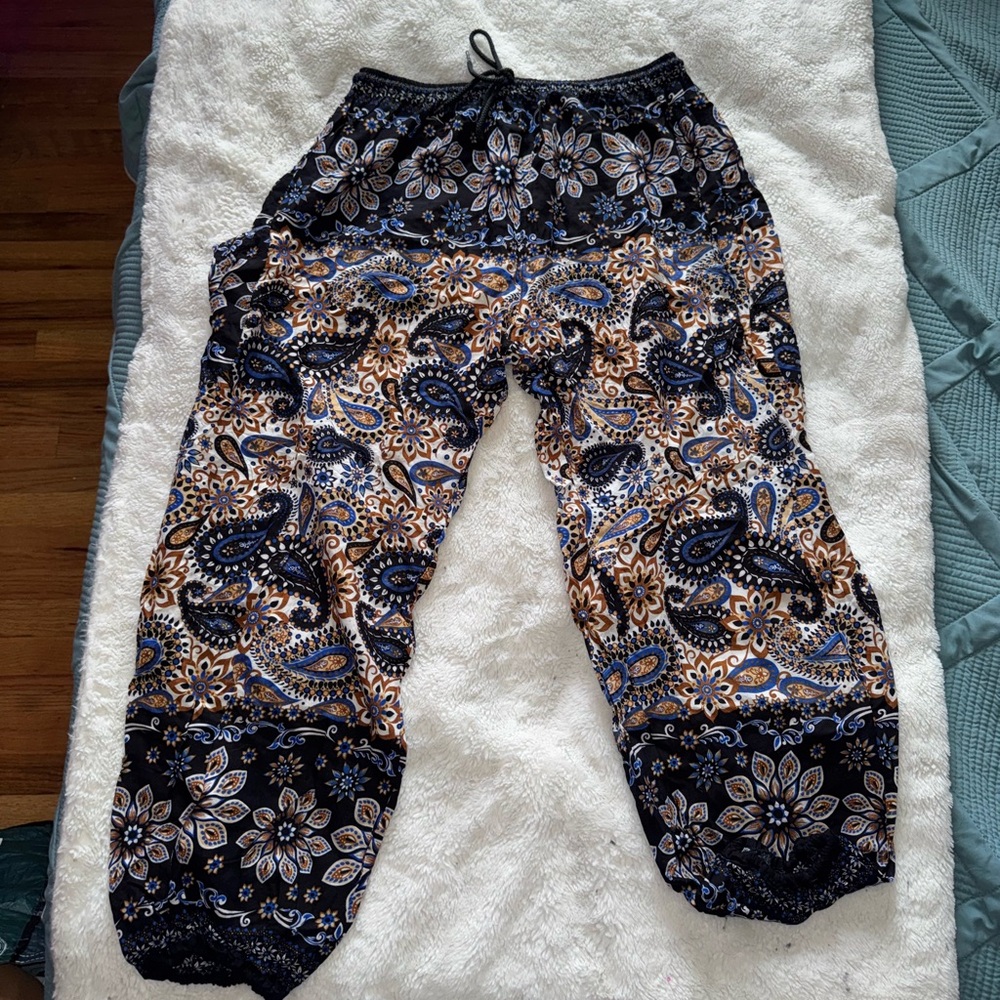 EARTHBOUND Black and Blue Paisley Joggers
